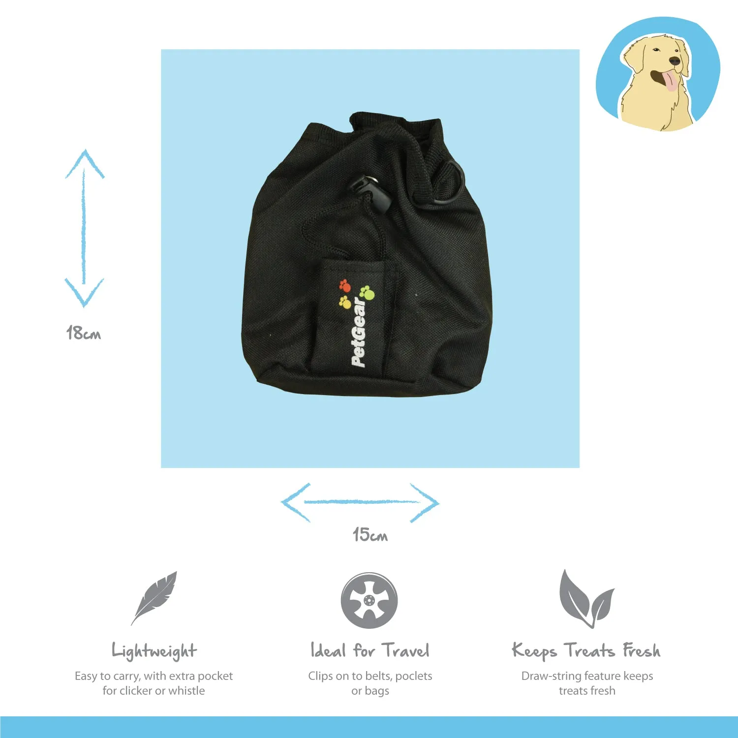 Nature First Treat Bag snoepzakje waterafstotend met clip
