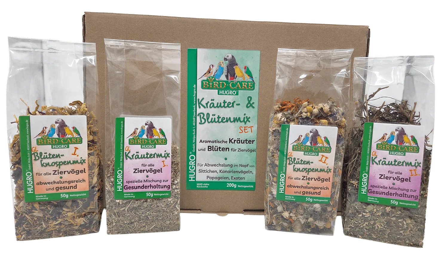 Bounty Paradise BirdCare kruiden- bloemenmix vogelvoer 4x50g