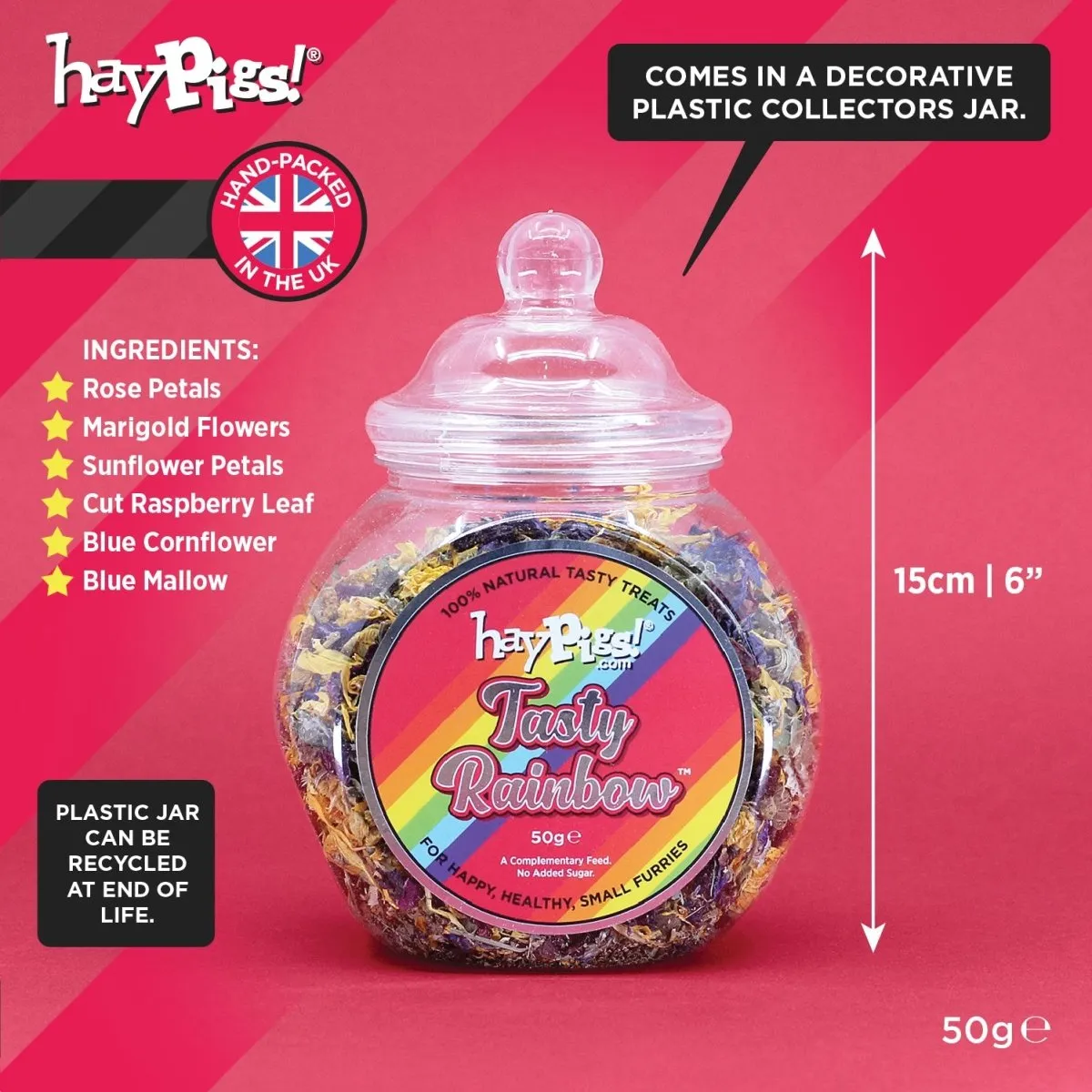 HayPigs Tasty Rainbow kruidenmix bloemen 50g verzamelpot