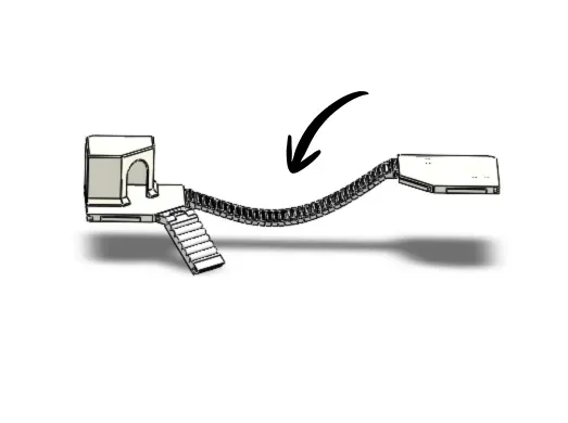Niborprints Hangbrug Uitbreidbaar hangbrug los stuk PLA