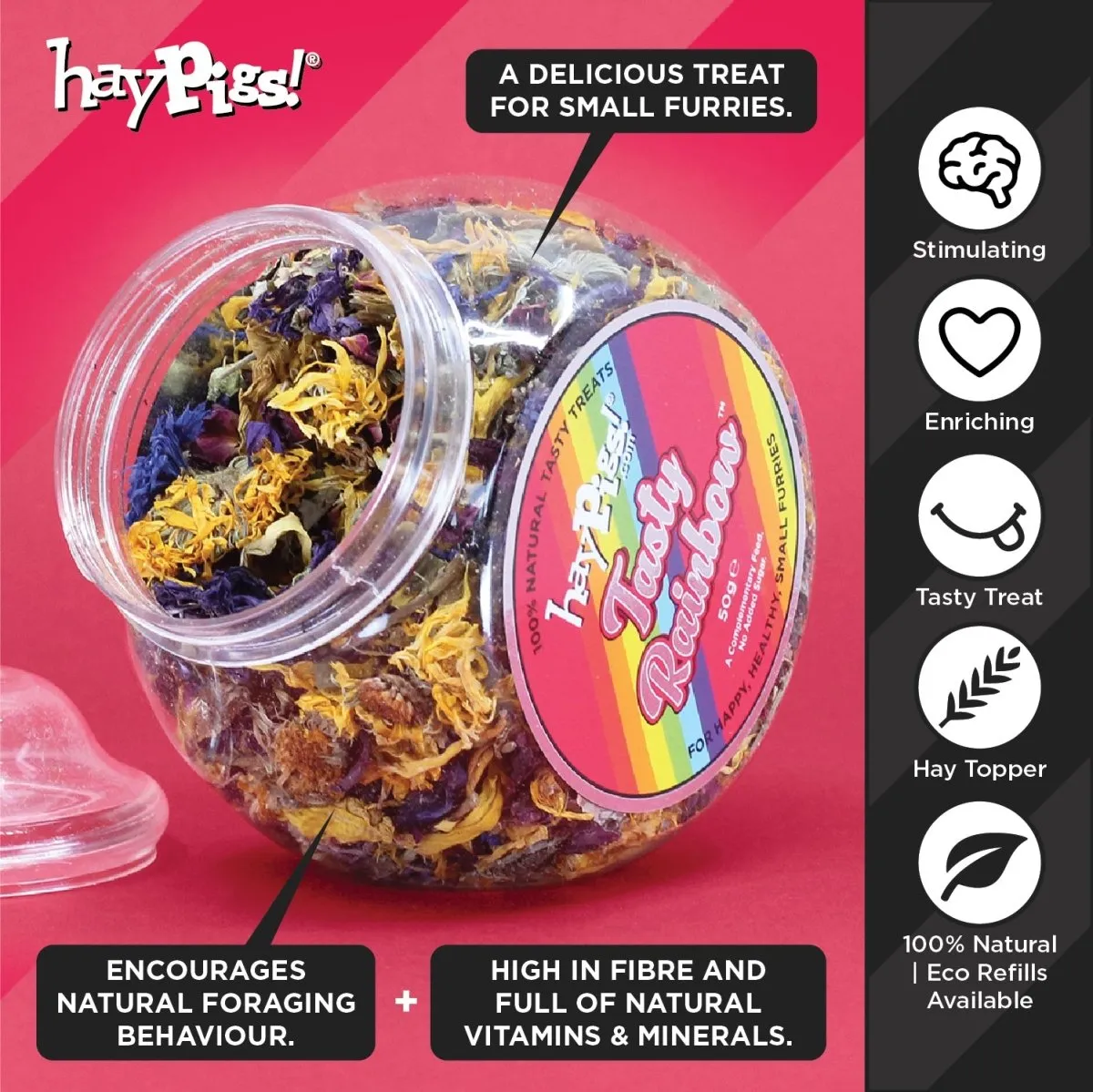 HayPigs Tasty Rainbow kruidenmix bloemen 50g verzamelpot