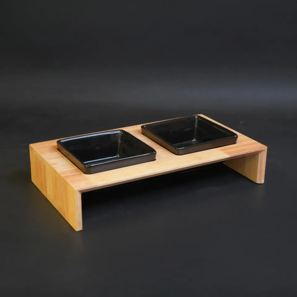 Jouw Cavia Food station M voerbak bamboe modern