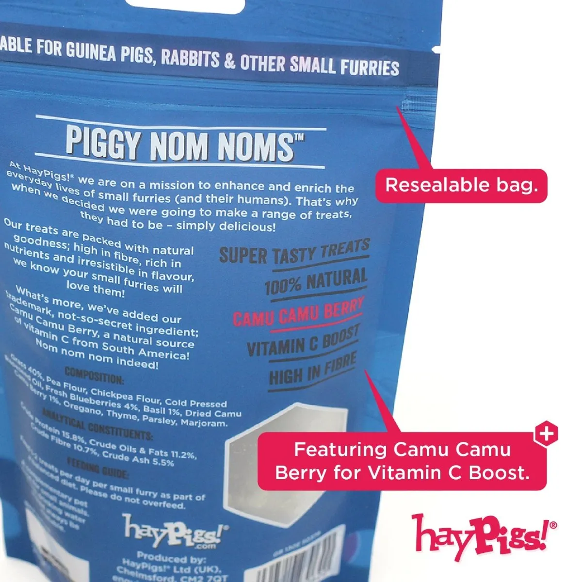 HayPigs Piggy Nom Noms snack 70g bosbes-basilicum