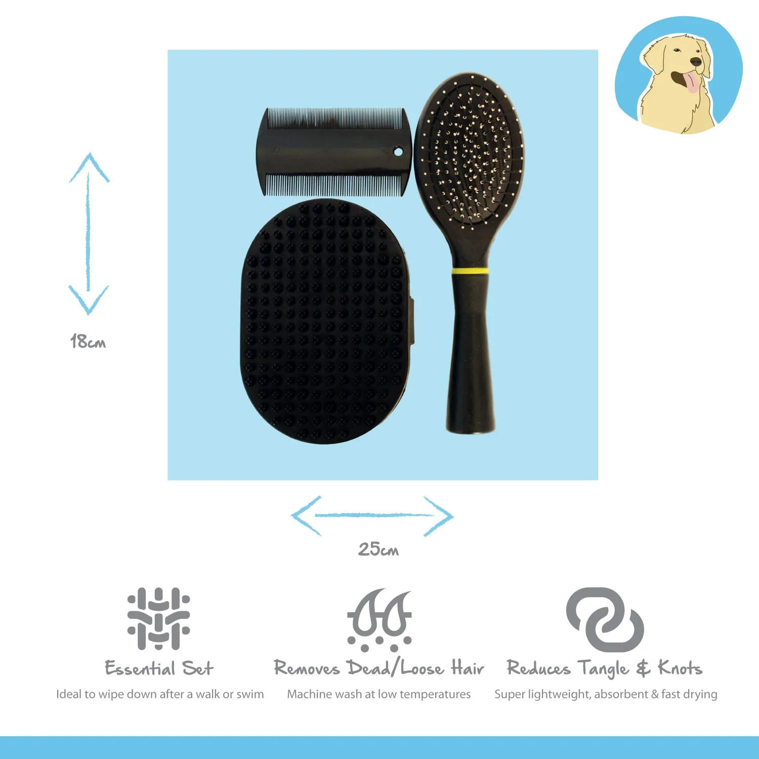 Nature First Groom Puppy Grooming Starter Set trimset 3-delig zacht