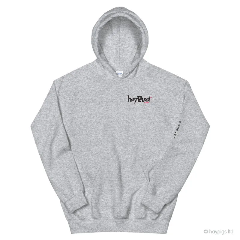 HayPigs Pig. T. Barnum hoodie grijs unisex katoen