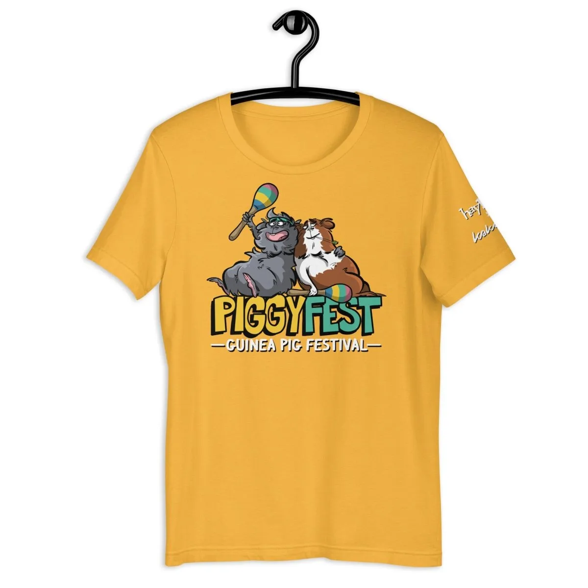 HayPigs Piggy Fest 2026 T-shirt unisex geel