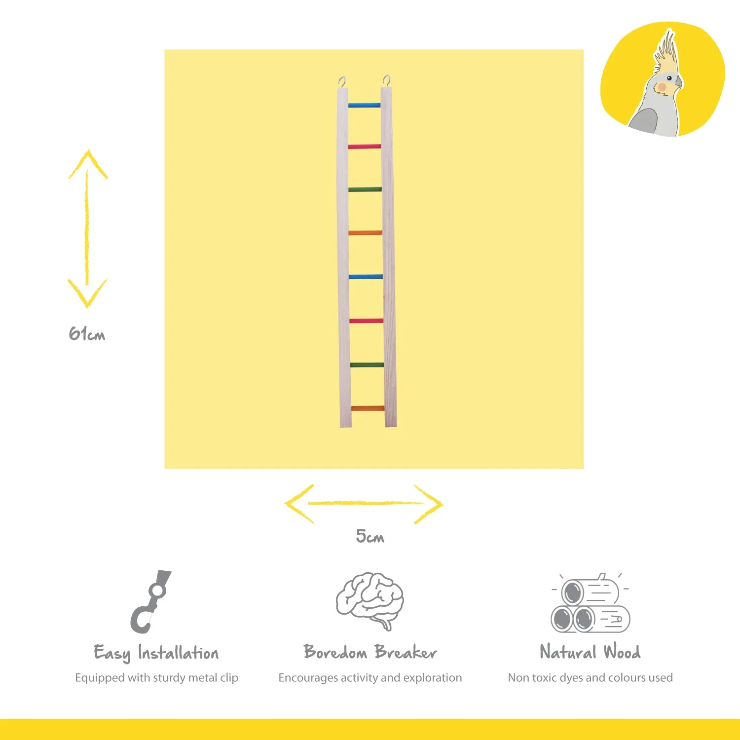 Nature First Multi Coloured vogelladder hout voor vogels gekleurd