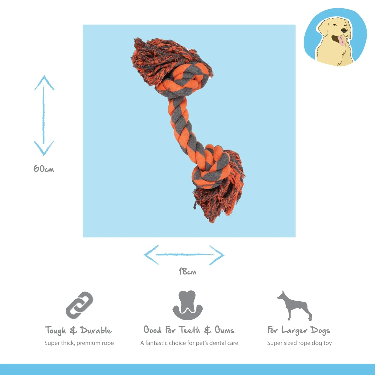 Nature First Extreme 2 Knot Tugger touwspeeltje voor grote hond