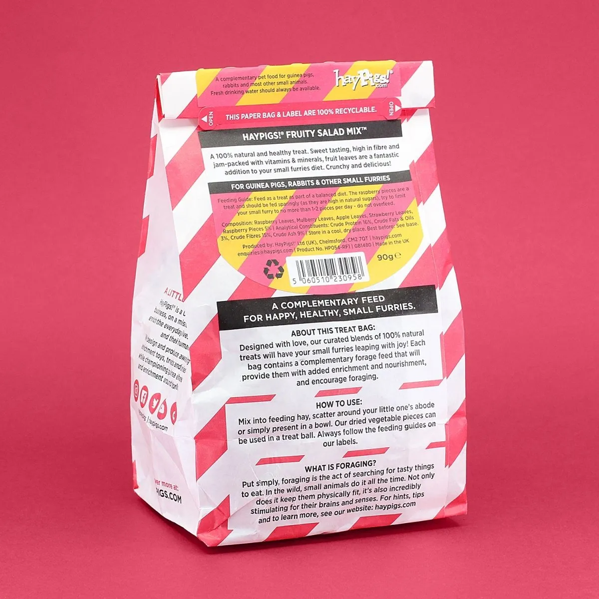 HayPigs Fruity Salad Mix snack 6x90g fruitbladeren