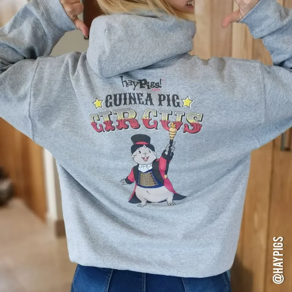 HayPigs Pig. T. Barnum hoodie grijs unisex katoen