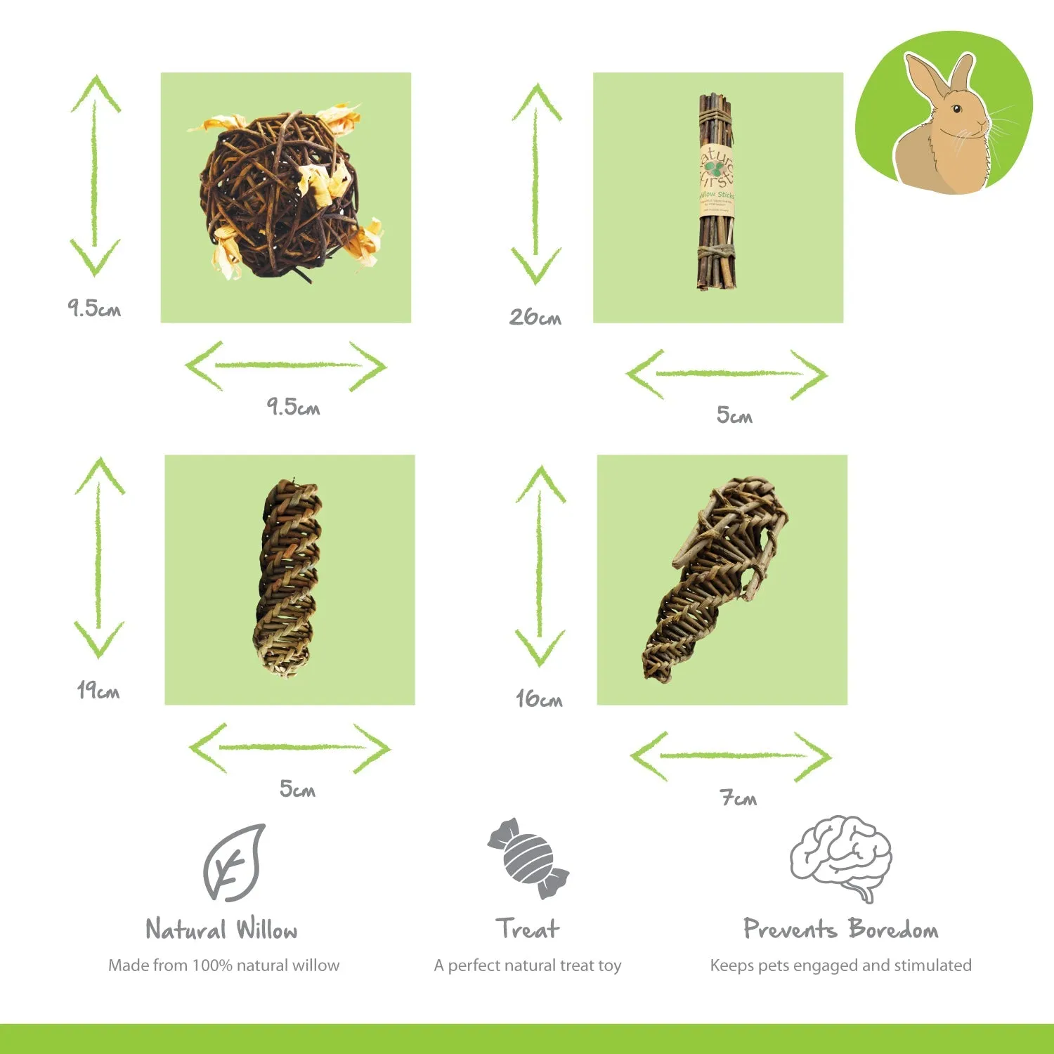 Nature First Willow Mega Pack knaagspeeltje wilg 4-delig