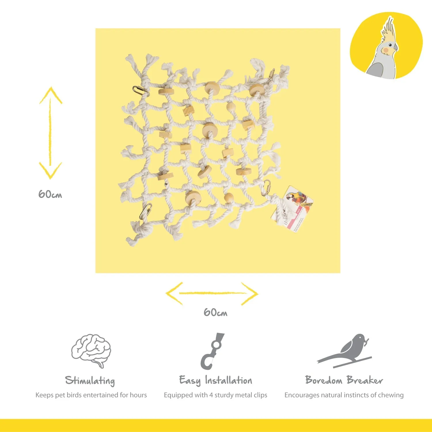 Nature First Bird Cargo Net vogel klimnet touw hout