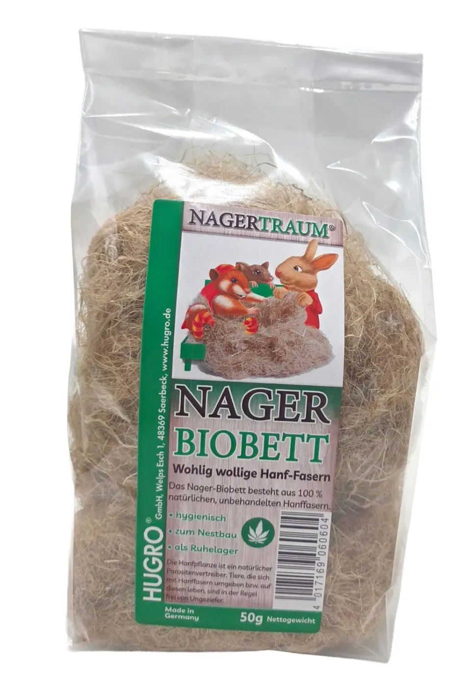 Bounty Paradise Nager BioBett nestmateriaal 50 gram hennep