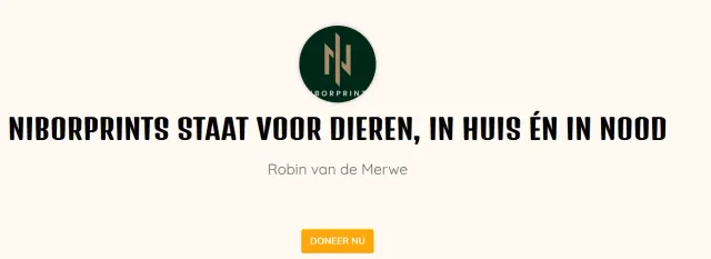 Niborprints steun dier in nood donatie €2 Dierenlot