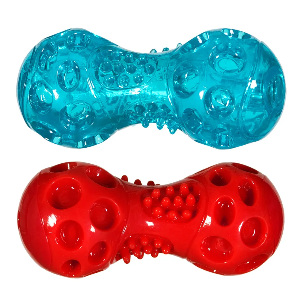 Natures Instinct Chase n Chomp Dumbbell hondenspeelgoed piep licht 2 stuks