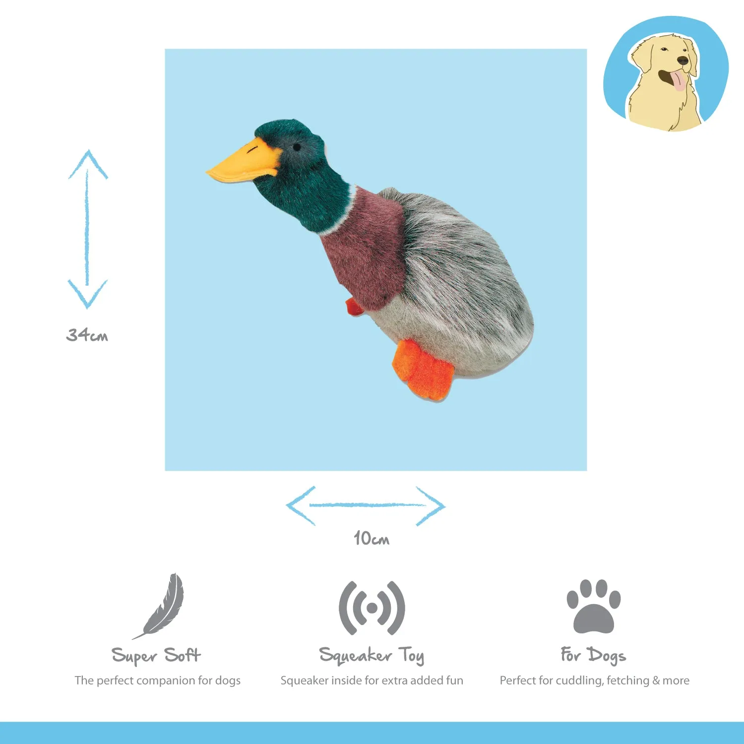 Nature First Migrator Mallard hondenspeelgoed zacht met piep
