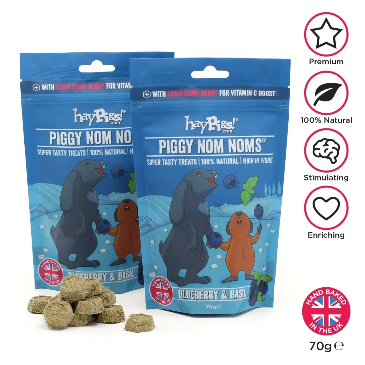 HayPigs Piggy Nom Noms snack 70g bosbes-basilicum