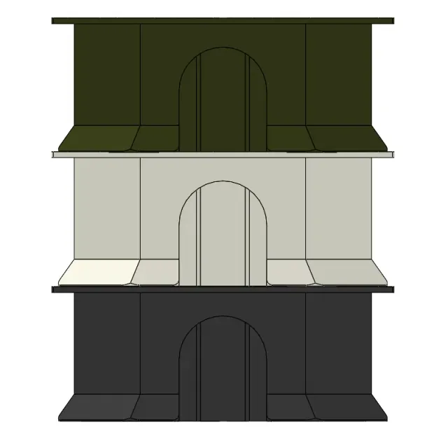 Niborprints Hoekhuis huisje rat 21x21x11,5cm zwart