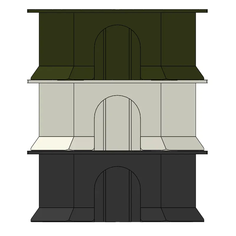 Niborprints Hoekhuis huisje rat 21x21x11,5cm zwart