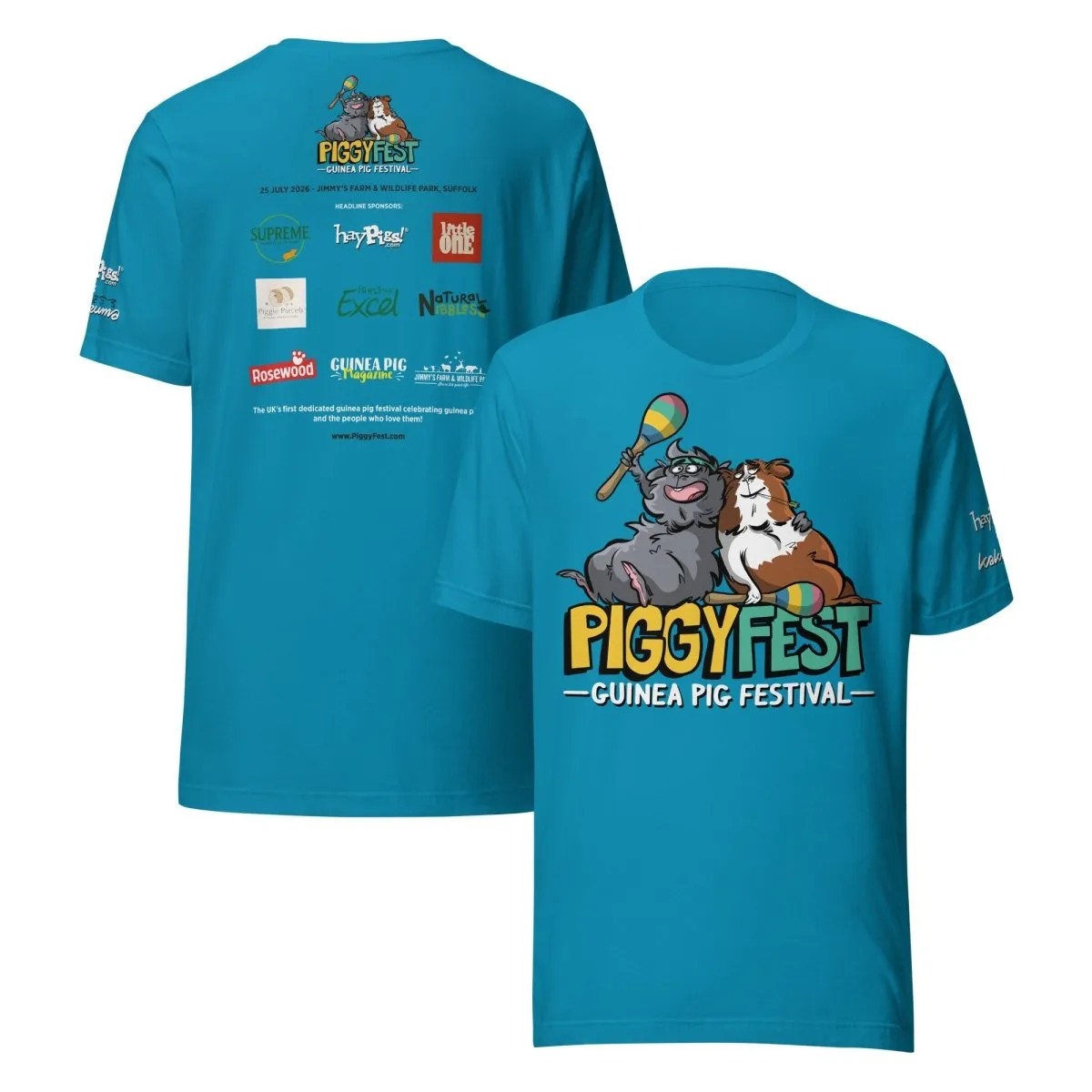 HayPigs Piggy Fest 2026 t-shirt blauw katoen unisex festival