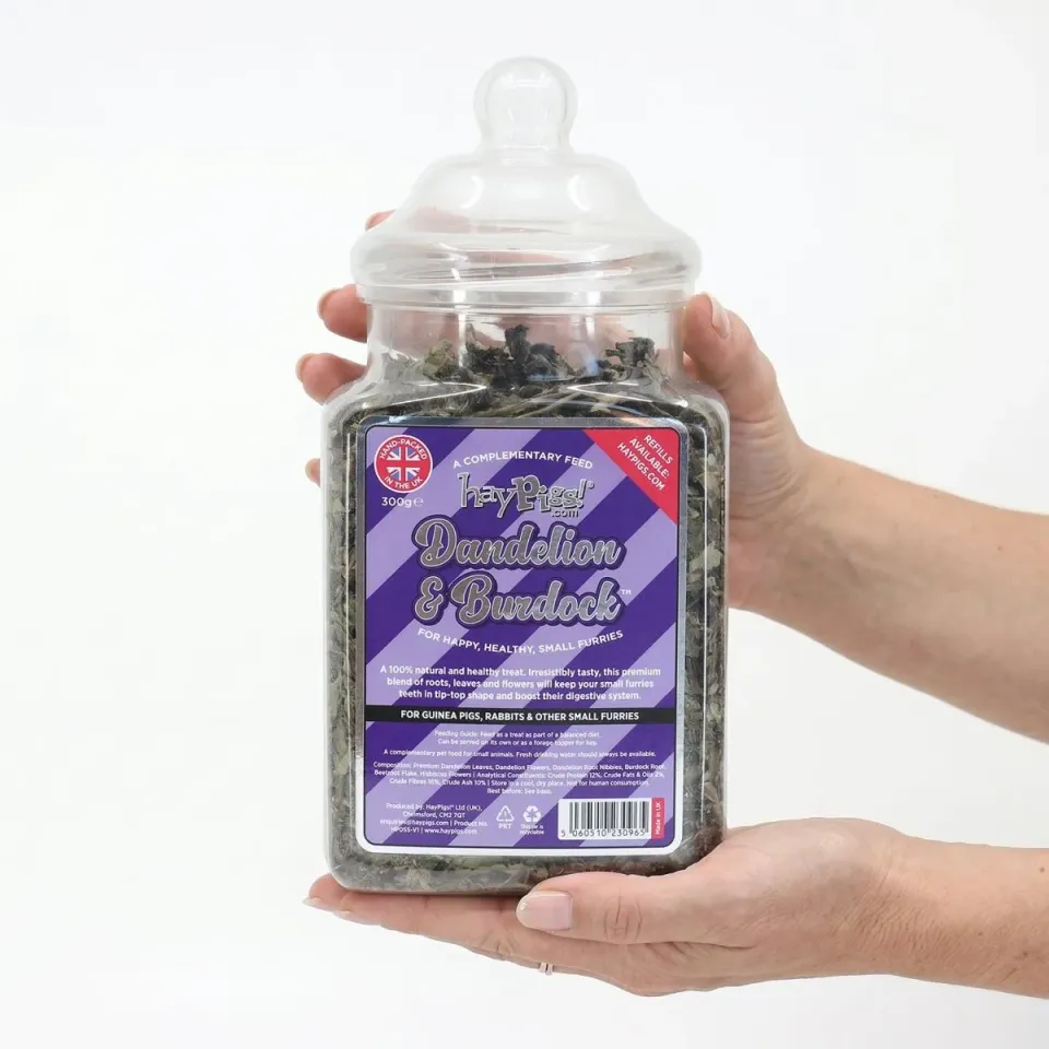 HayPigs Pig n Mix Dandelion Burdock snack 300g pot