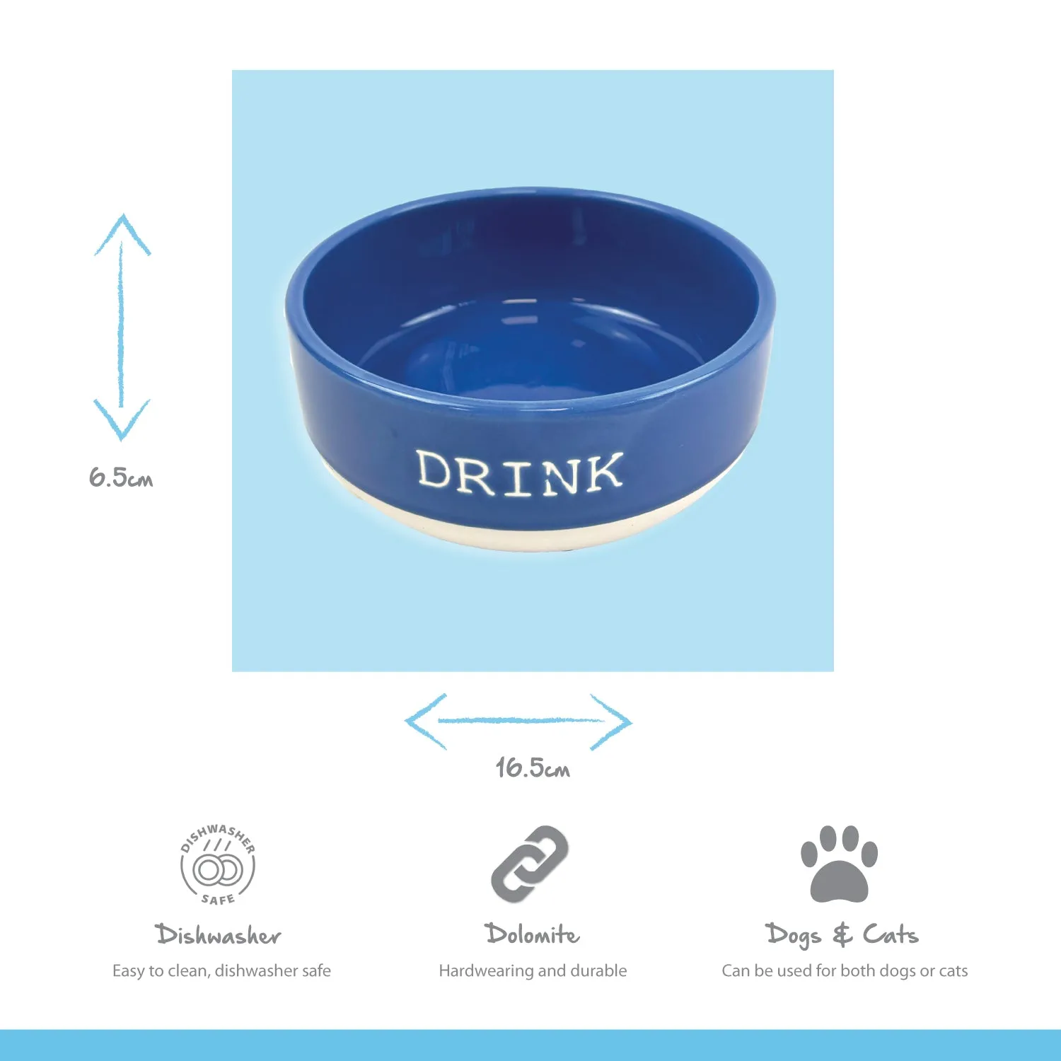 Nature First Azure Blue Drink drinkbak dolomiet blauw zwaar