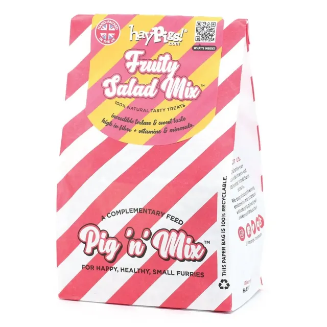 HayPigs Fruity Salad Mix snack navulzak 90g bladeren