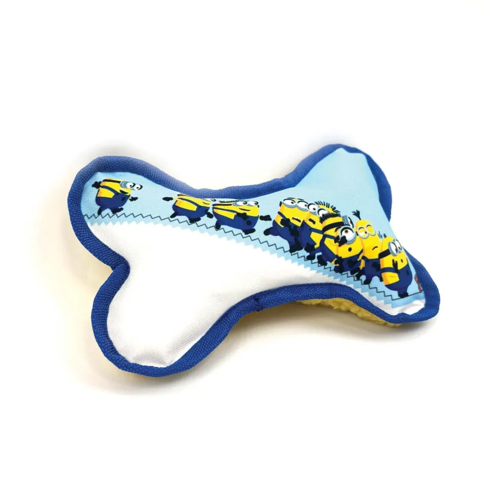 Nature First Minion Canvas Bone hondenbot pluche met pieper