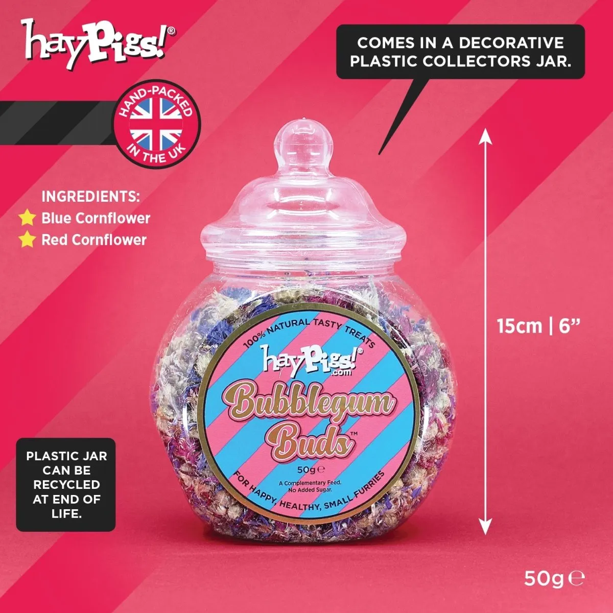 HayPigs Bubblegum Buds snack 50g pot