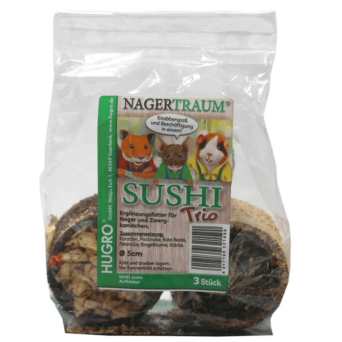 Bounty Paradise Sushi Trio knaagsnack 3 stuks groente