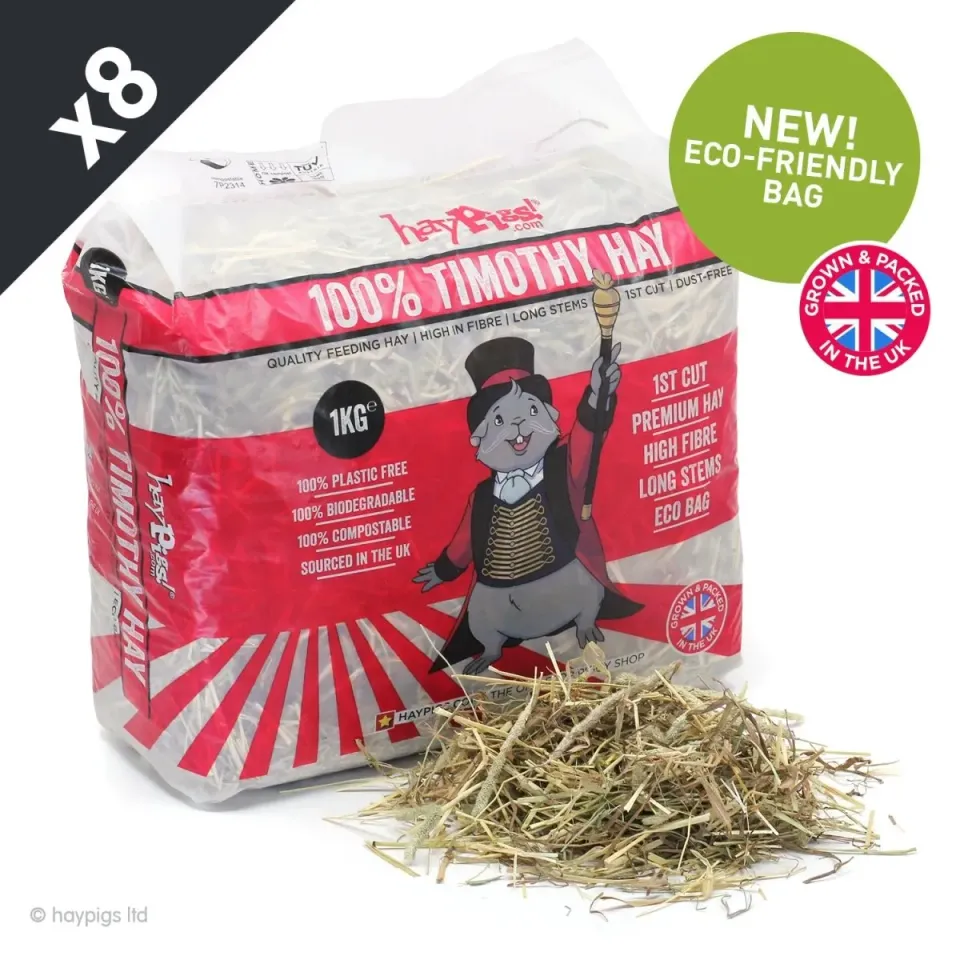HayPigs Timothy Hay hooi 8x1kg 1e snede vezelrijk