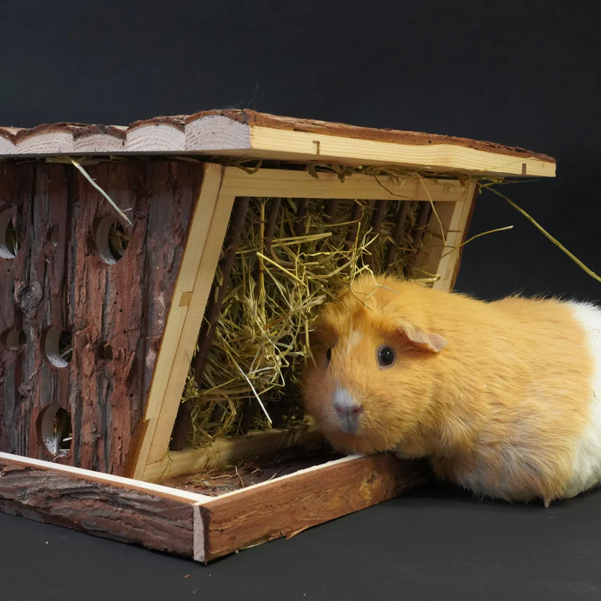 Jouw Cavia Double hay rack houten hooiruif dubbel