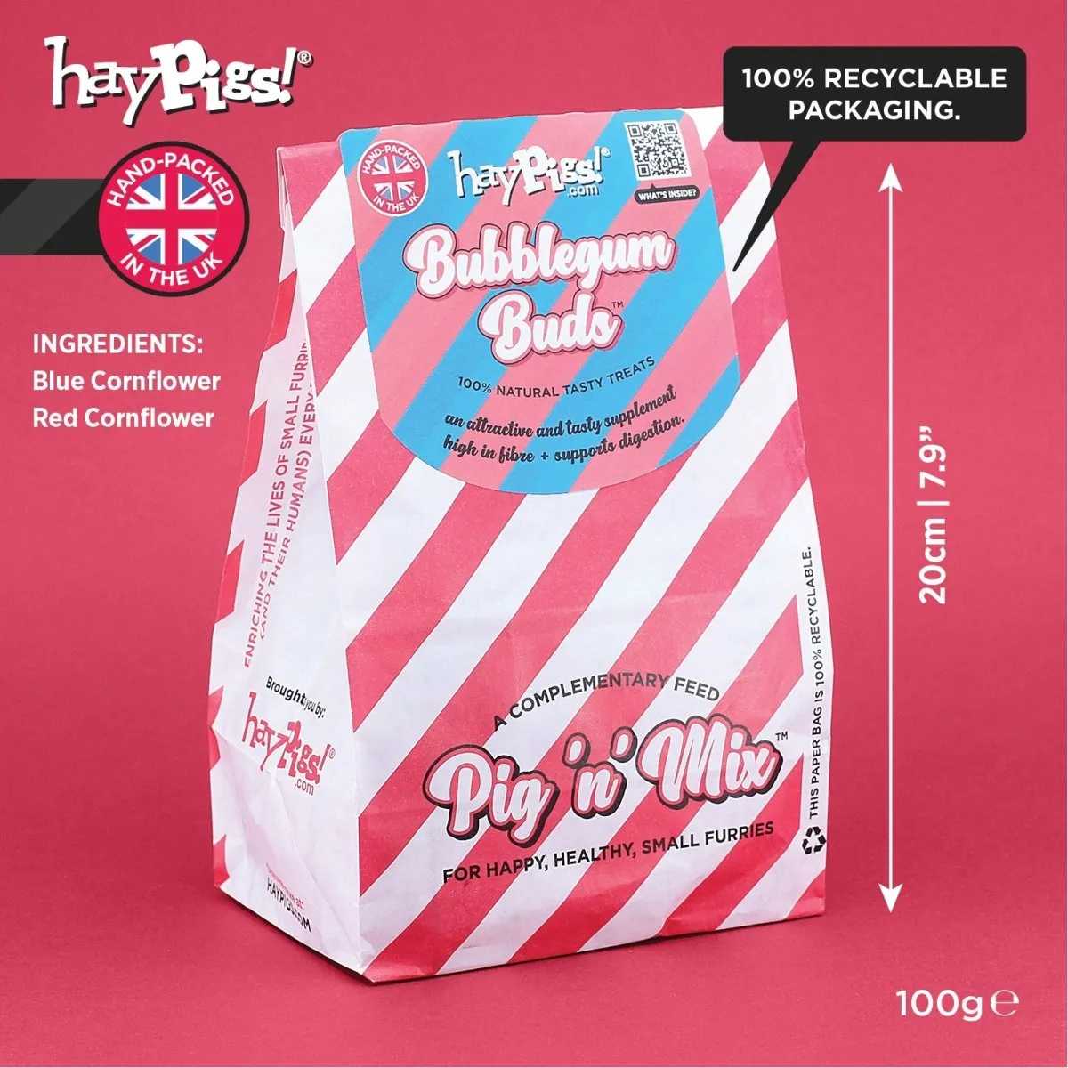 HayPigs Bubblegum Buds kruiden 100 g cavia konijn