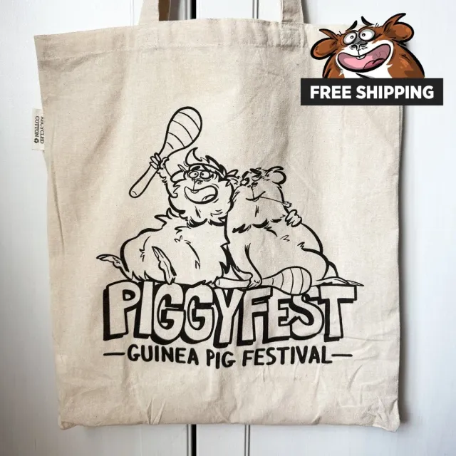 HayPigs Piggy Fest 2026 draagtas gerecycled katoen 37x41cm