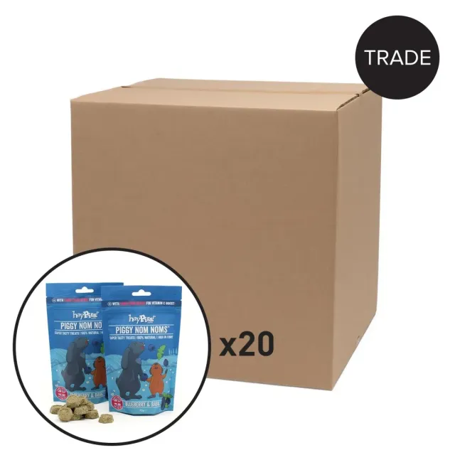HayPigs Piggy Nom Noms bosbes basilicum snacks 20 x 70g vezelrijk