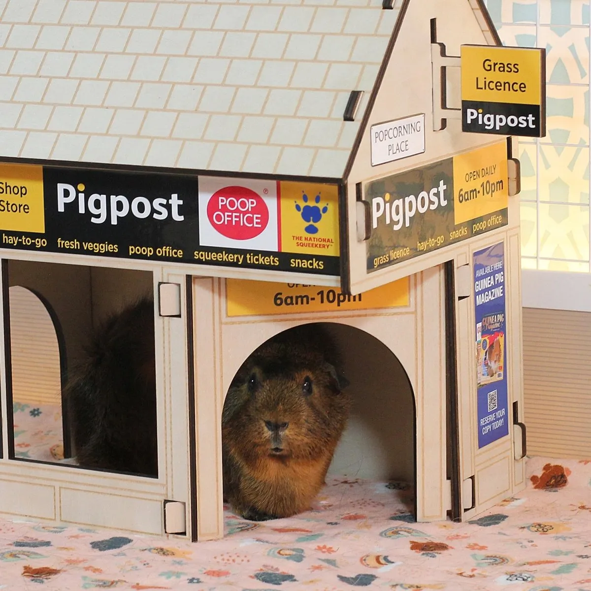 HayPigs Village Corner Shop schuilhuis hout 34x22x39