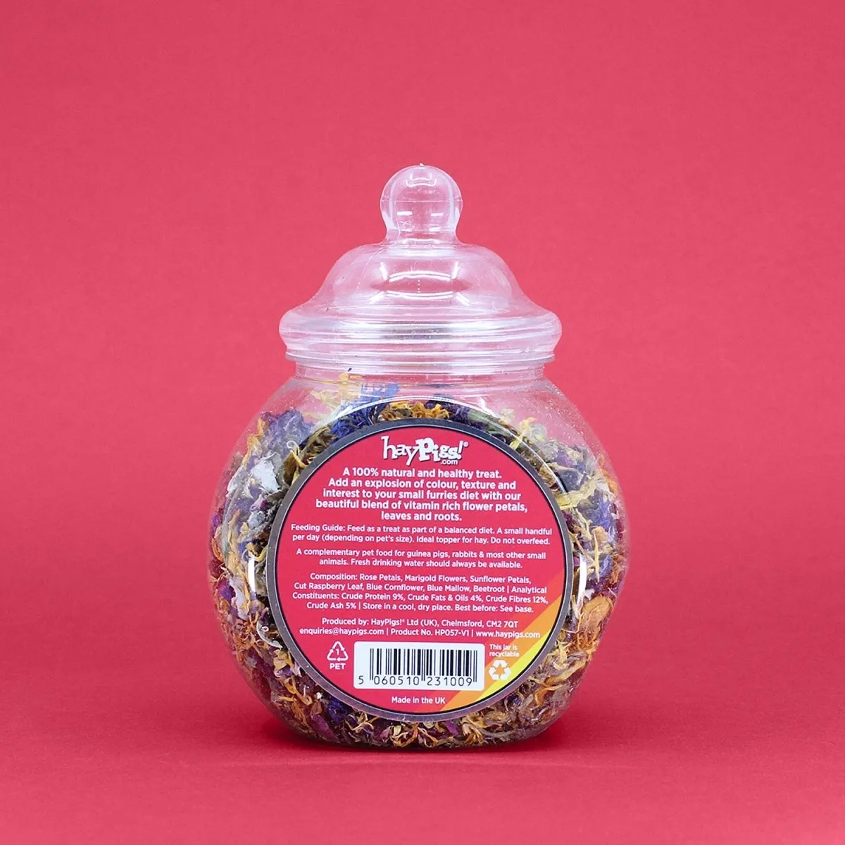 HayPigs Tasty Rainbow snack bloemenmix 50g pot