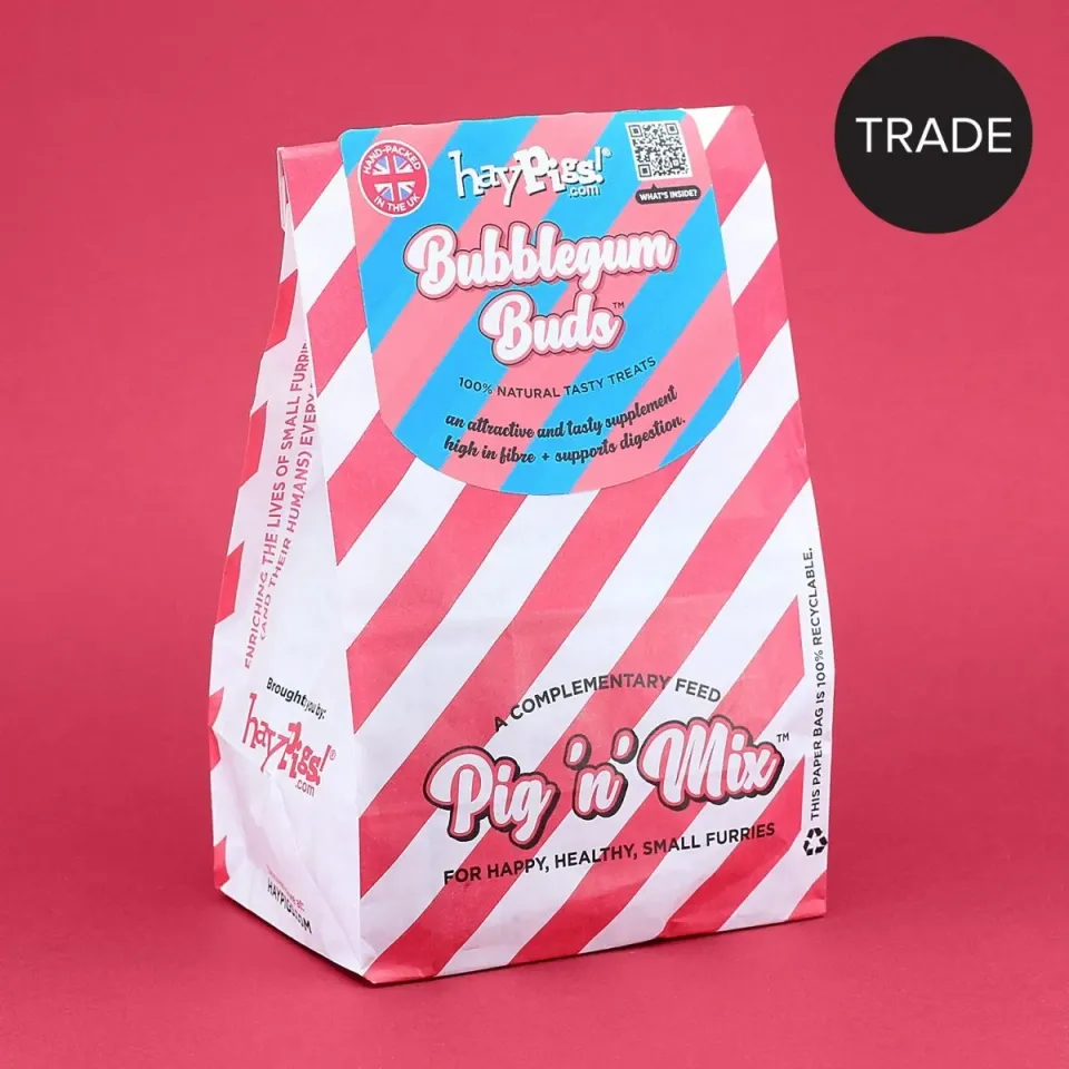 HayPigs Pig 'n' Mix Bubblegum Buds snack 100g korenbloem