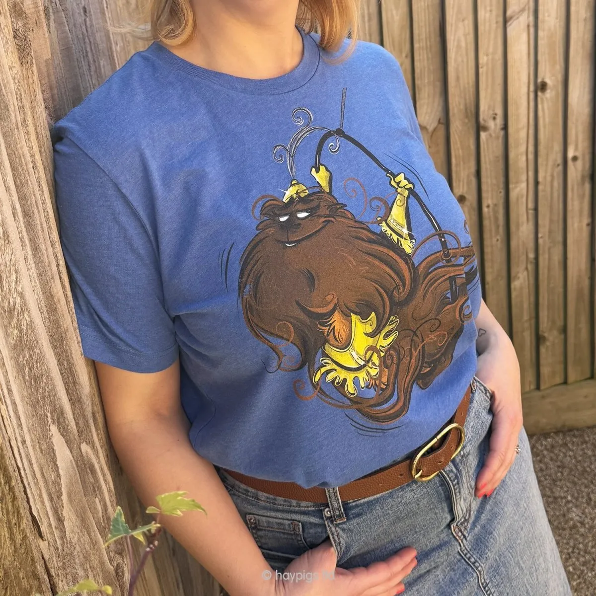 HayPigs The Swinging Sow t-shirt unisex katoen zwart