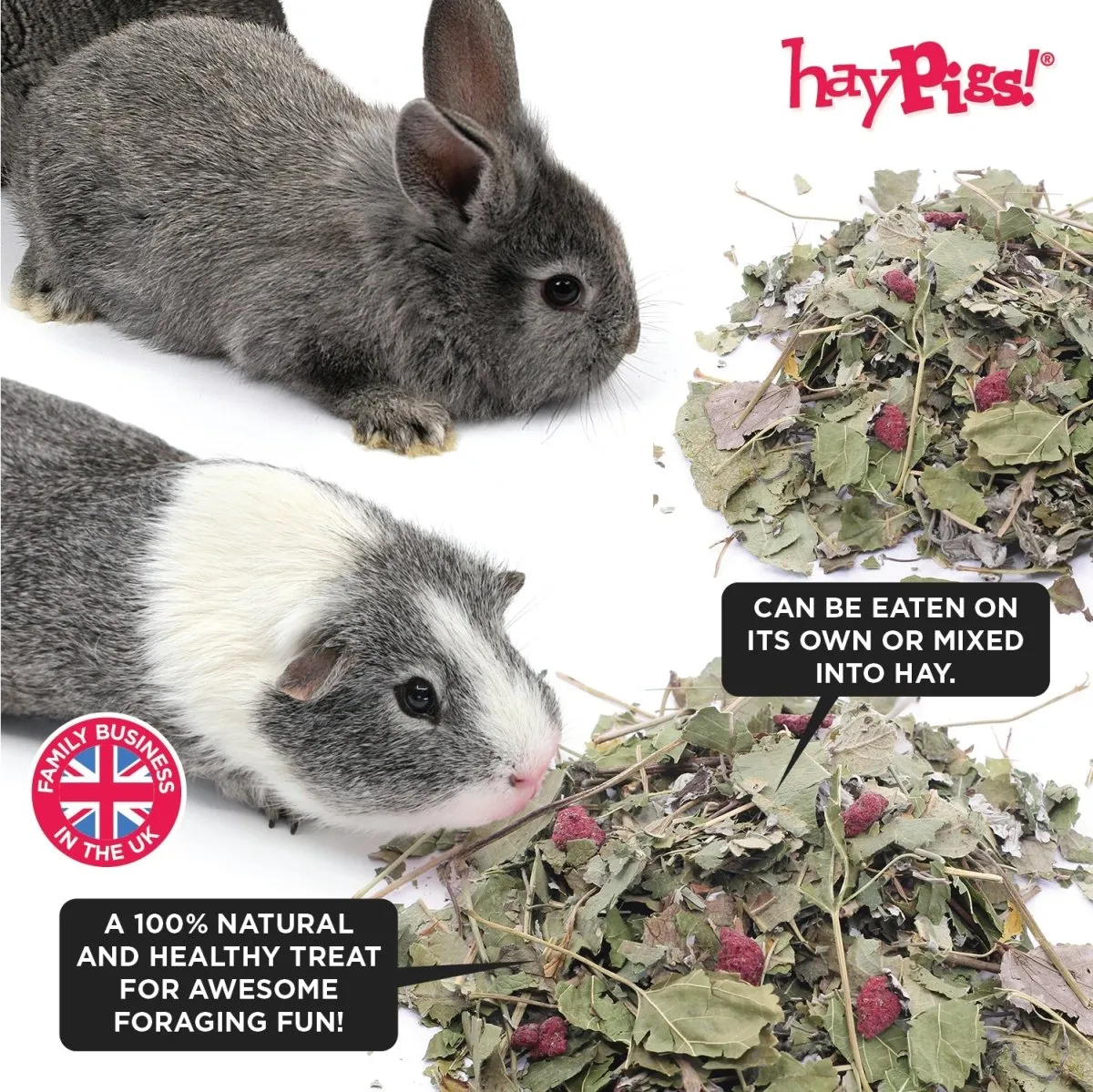 HayPigs Fruity Salad Mix snack navulzak 90g bladeren