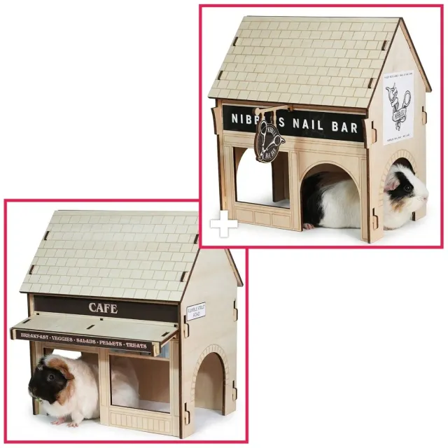 HayPigs Guinea Pig Village Cafe+Nail Bar schuilhuis 2st hout