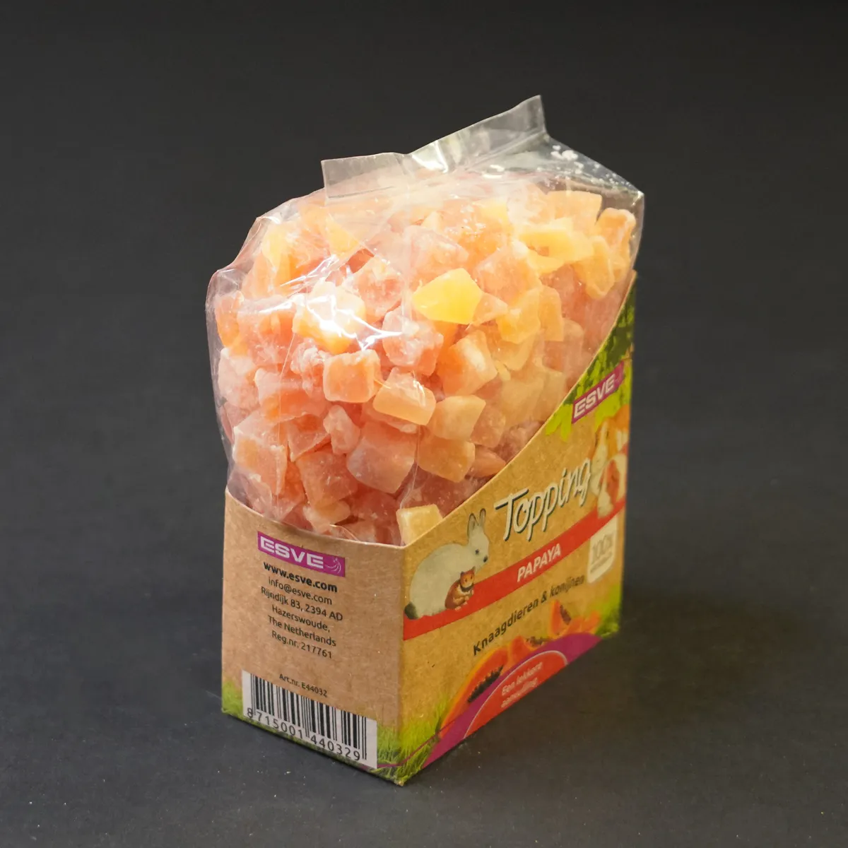 Jouw Cavia Papaya snack gedroogde blokjes vruchtvlees