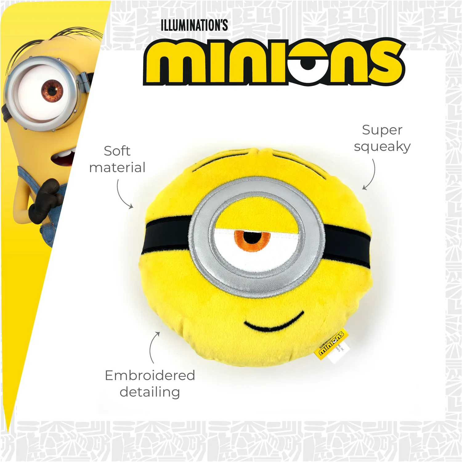 Nature First Minion Squeaky Head Stuart knuffel hond