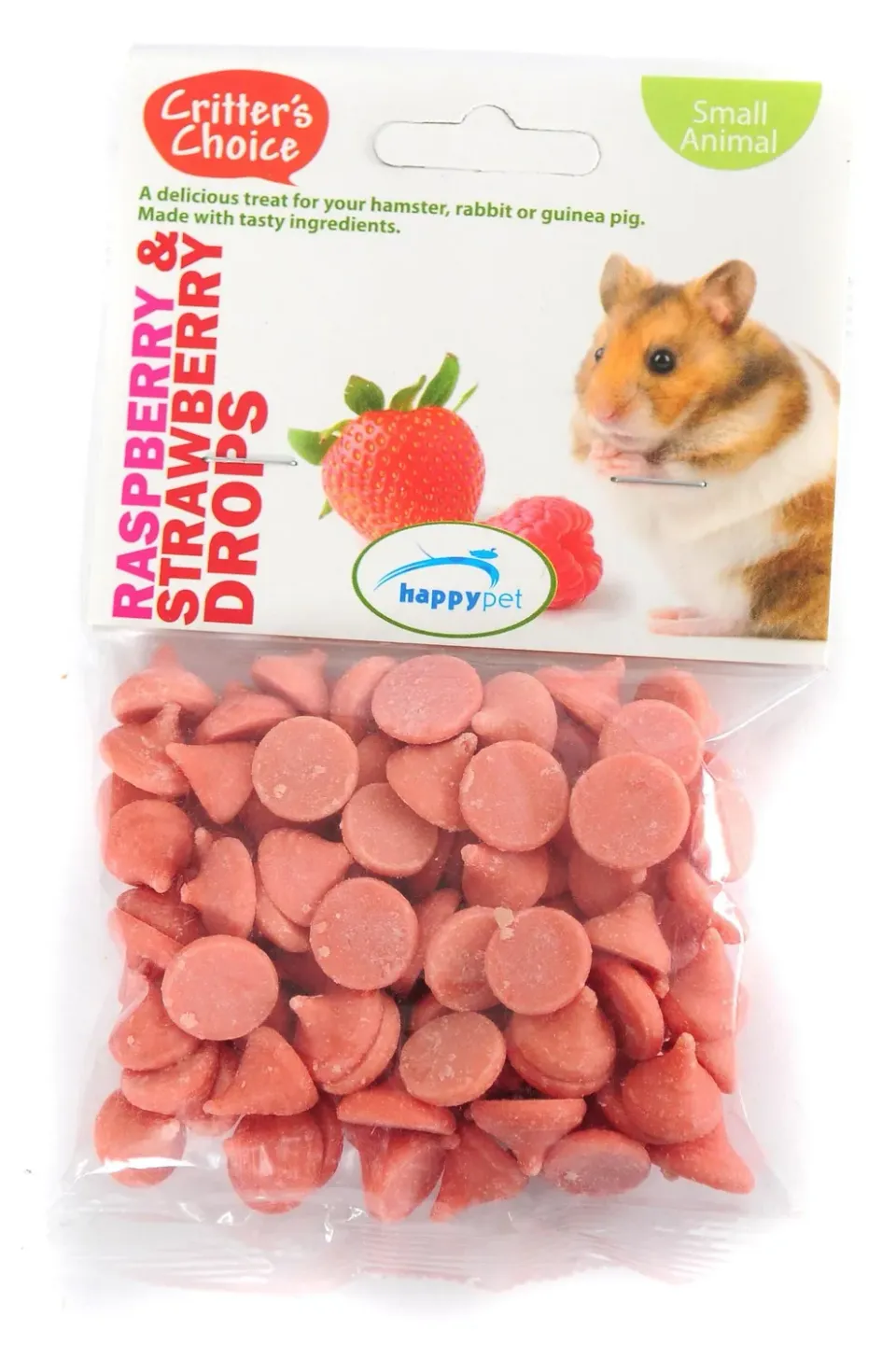 Critter's Choice Raspberry Strawberry Drops snack 75g bes