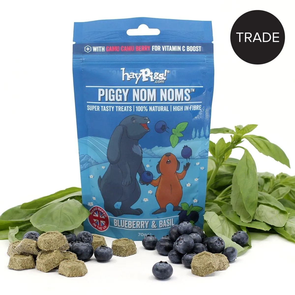 HayPigs Piggy Nom Noms snacks 20x70g bosbes wortel vezel