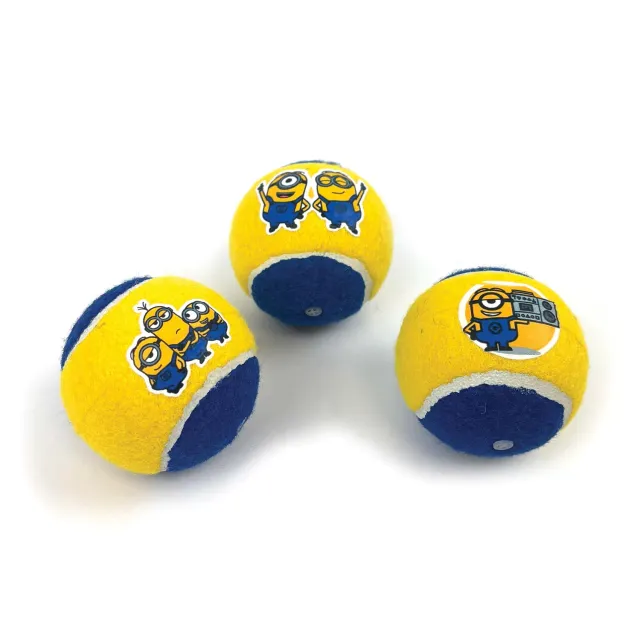 Nature First Minion tennisballen piep 3 stuks 6,5 cm