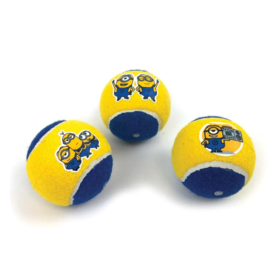 Nature First Minion tennisballen piep 3 stuks 6,5 cm