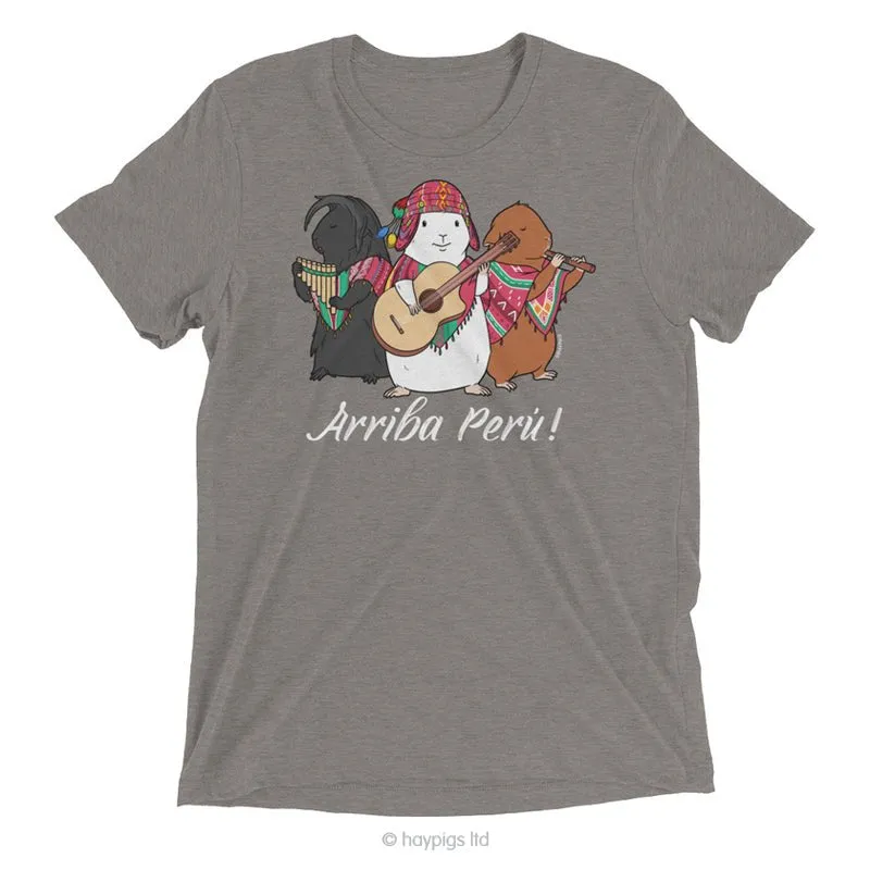 HayPigs Arriba Peru T-shirt cavia unisex grijs triblend