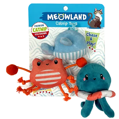 Natures Instinct Meowland Ocean Pluche Catnip 3 stuks vissen