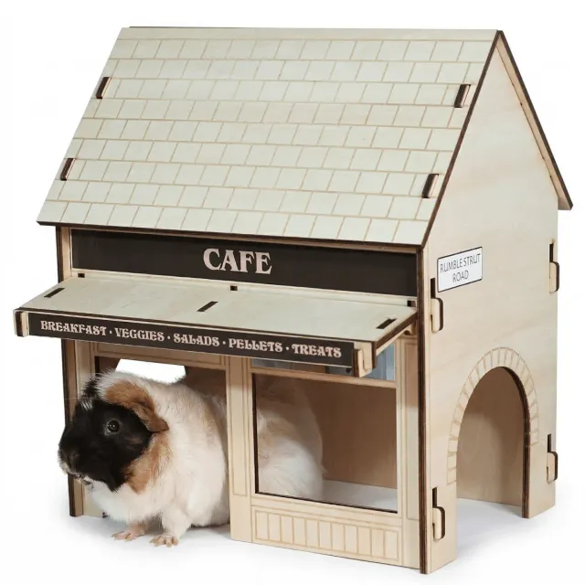 HayPigs Guinea Pig Café schuilhuis hout 34x22x39cm knaagbaar